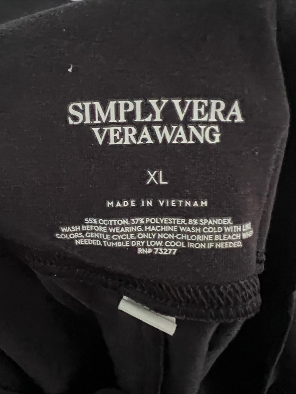 Simply Vera Vera Wang Men's Black Sweatpants - XL